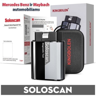 KINGBOLEN SOLOSCAN OBD2 Bluetooth adapteris, skirtas Mercedes Benz, Maybach ir Sprinter automobiliams